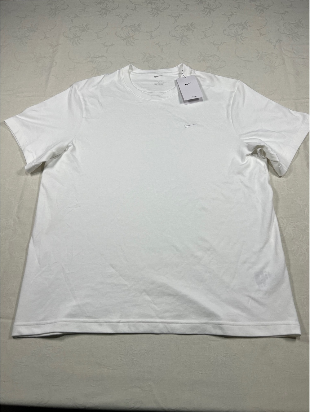 Nike Mens Drifit Performance Solo Swoosh White T-Shirt Size Large